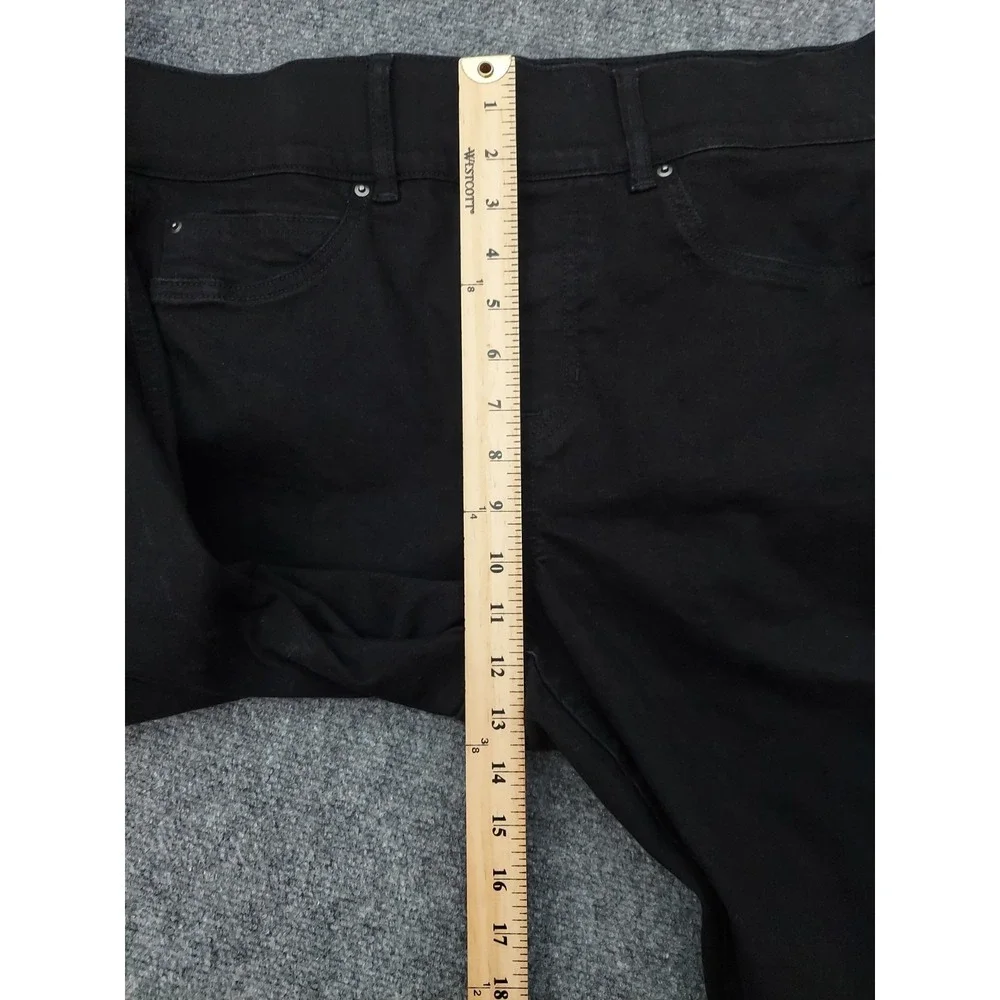 Spanx Jeans Womens 1X Black Stretch Flare Pull On Denim Pants 26